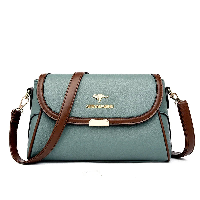 Solid Color High Quality Leather Small Shoulder Bagsfor Women 2024 New Messenger Bags with StrapDesigner Crossbody Bag Sac AMain