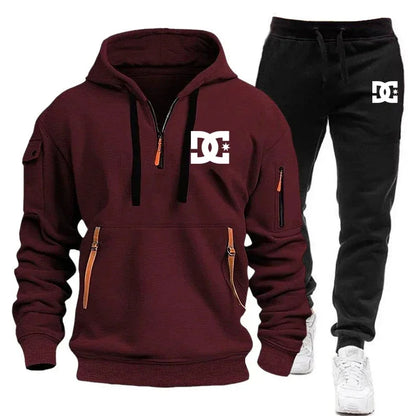 Men's hoodie sets for autumn and winter, featuring casual, fashionable, comfortable and personalized jogging suits and sport pan