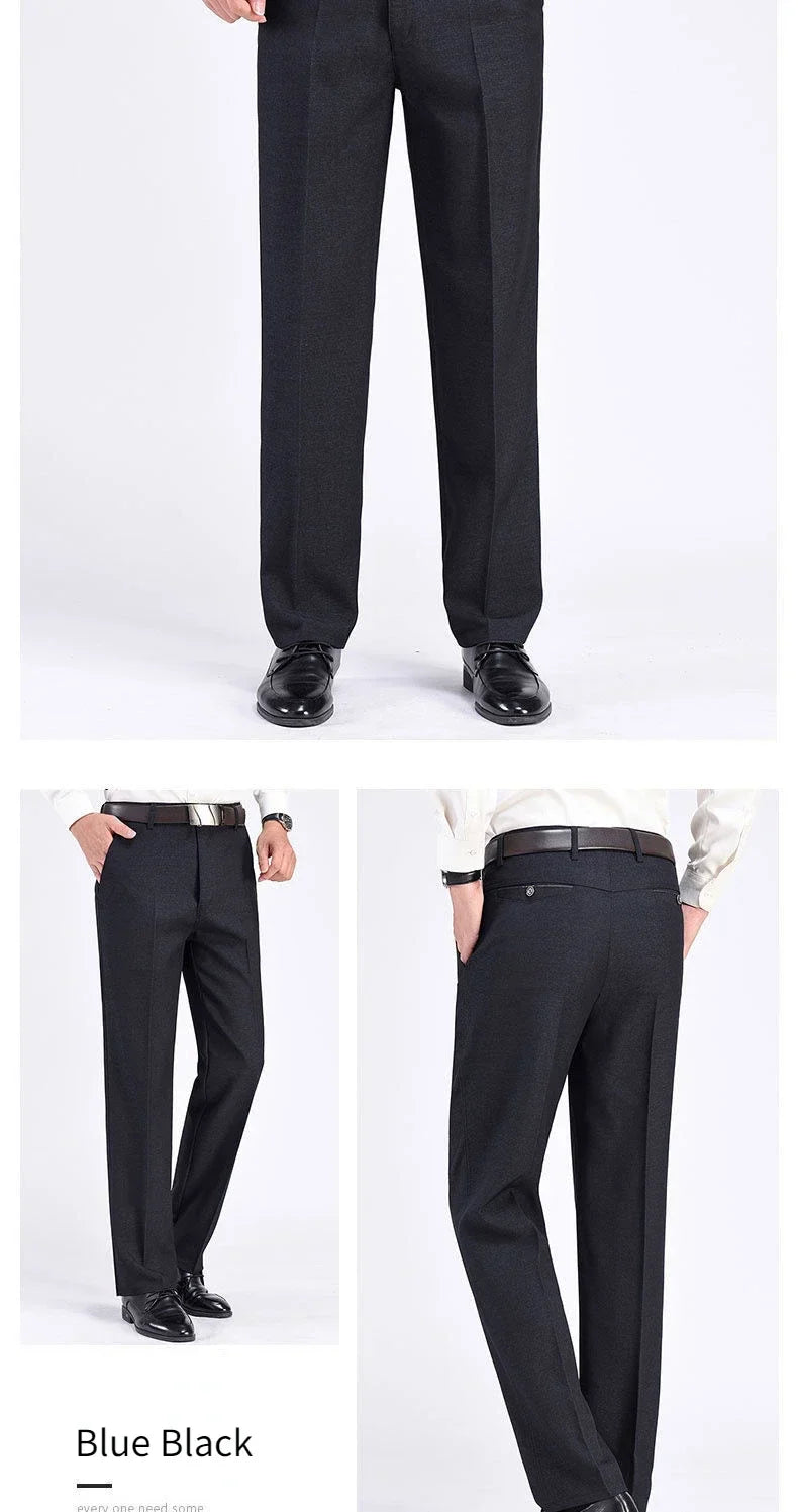 Mens Autumn Thick Casual Suit Pants Classic Business Formal Fashion Stretch Summer Thin Trousers Male Brand Clothes GOZBKF