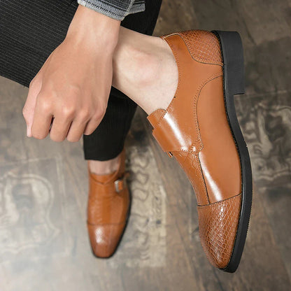 Leather Designer Brand Monks Snake Luxury Men Casual Office Business Man Loafers Mens Moccasins Driving Wedding Dress Male Shoes