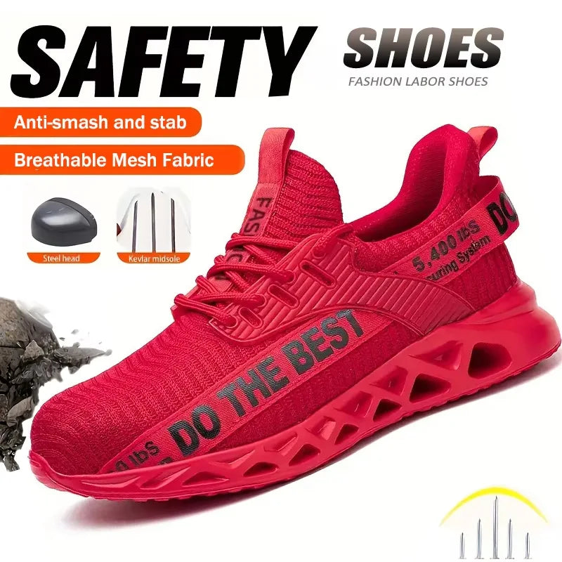 Steel Toe Protective Safety Shoes for Men Lightweight Work Sneakers Anti-puncture Work Shoes Coustruction Safety Work Boots