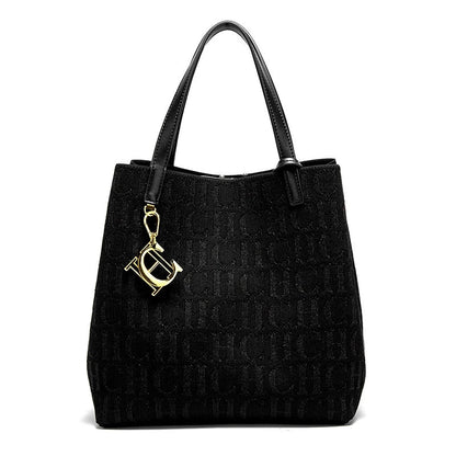 Ladies Shoulder Bag Simple Solid Colour Letter Print Design Ladies Tote Bag Large Capacity Daily Commuter Bag Ladies Crossbod