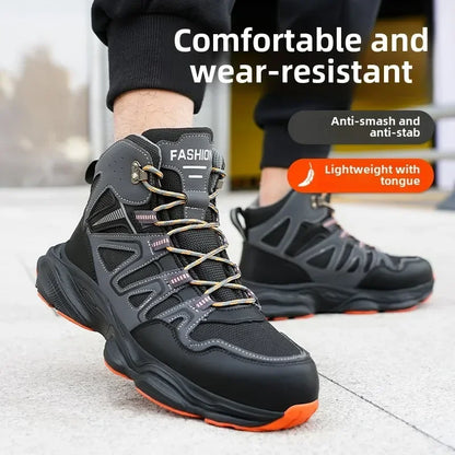 Ankle-Length Men Safety Boots Anti-smash Anti-stab Construction Work Steel Toe Shoes Male Work Boots Work Safety Shoes