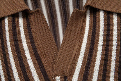 Summer Men's Polo Shirts 2026 Stripe Design Ice Silk Short Sleeve Cool Touch Breathable Casual Outdoor Polo Shirt for Men