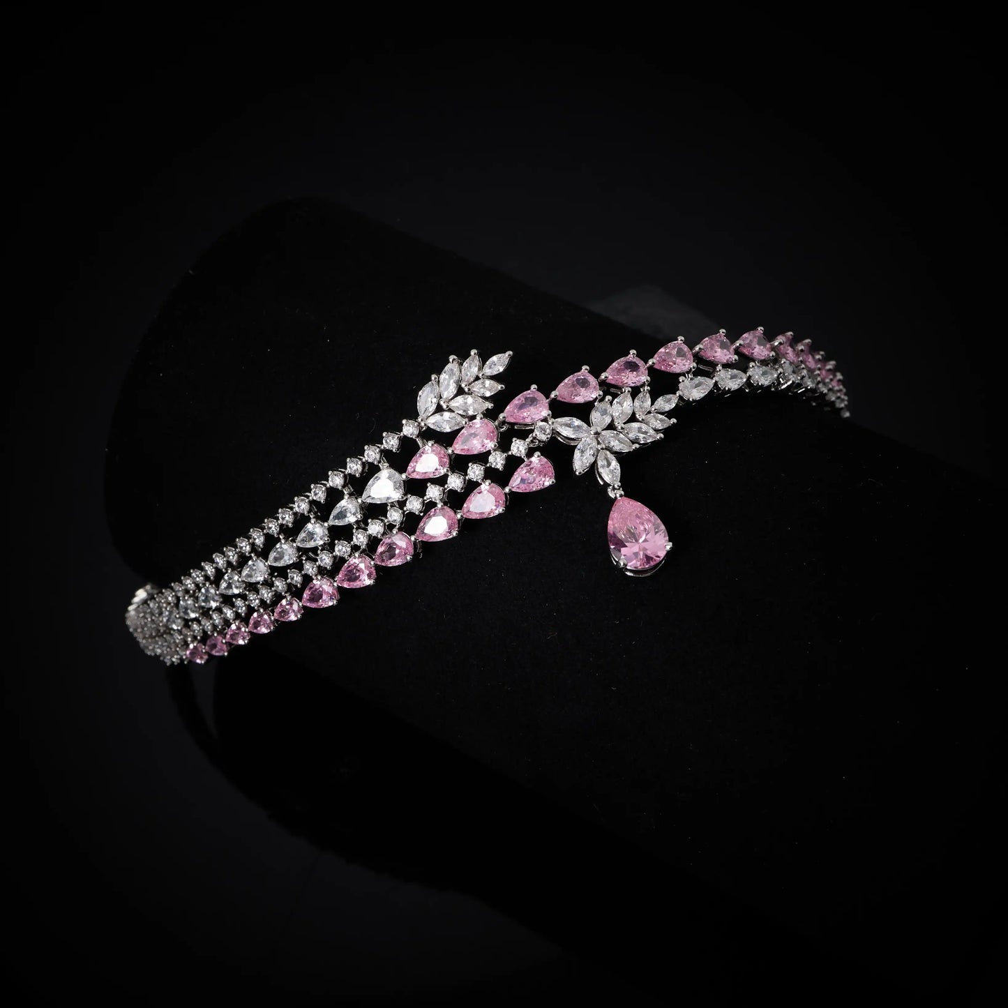 Luxury Choker Neck Necklaces Gift Set for Women Jewelry Sets Unique Color Cubic Zirconia Wedding Accessories