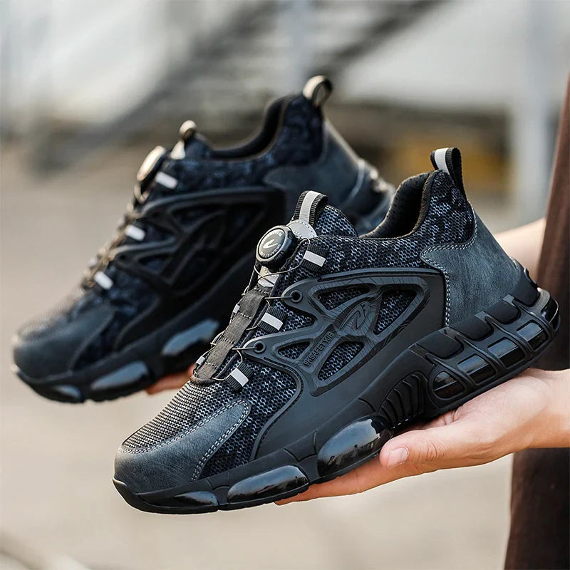 Unisex Rotating Button Safety Shoes Men For Work Sneakers Shoes Puncture-Proof Protective Women Shoes Steel Toe Work Boots