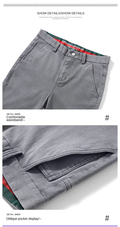 Smil Straight Men Jeans Autumn casual black gray  denim trousers pants for man korea clothing