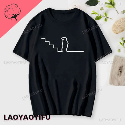 La Linea The Line Osvaldo Cavandoli TV Men Women Style Streetwear Tee Fashion Cotton T Shirt Round Neck Casual Summer Camiseta
