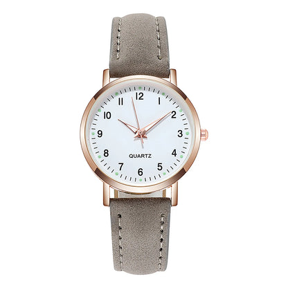Ladies Diamond-Studded Luminous Retro Female Watch Leather Belt Quartz Watch Women Simplicity Casual Decoration Wristwatches