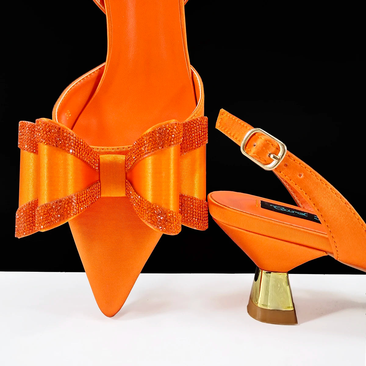 Italian Design High Quality Elegant Butter-fly Design Decoration Peach Color Party Wedding Women Shoes and Bag