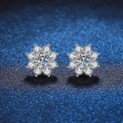 0.5ct Moissanite Stud Earrings For Women 925 Sterling Silver with White Gold Plated Diamond  Ear Studs Wedding Jewelry
