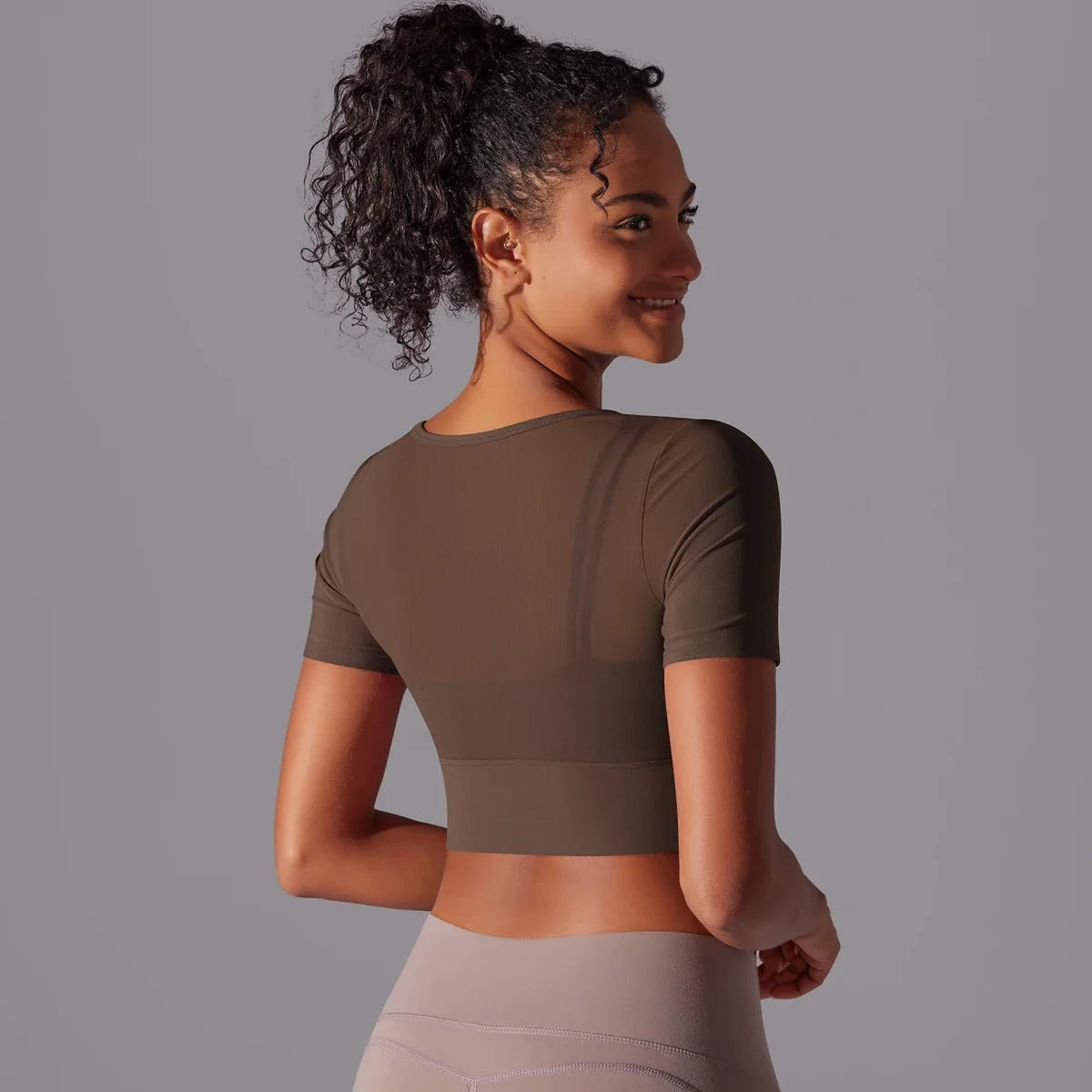 Women's Mesh Yoga Shirt Sexy Short Sleeve T-Shirt Sport Top Blouse Cover Up Quick Dry Gym Clothes Running Fitness Tank Sportwear