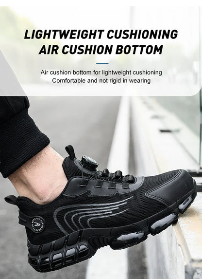 New Safety Boots Men Work Sneakers Indestructible Shoes Steel Toe Protective Boots Anti-smash Anti-puncture Work Tactical Boots