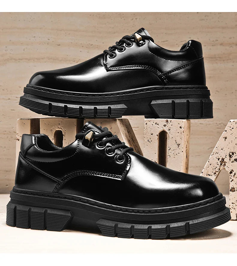Men's leather shoes with soft soles fashion men's shoes comfortable business casual height increasing formal leather shoes men