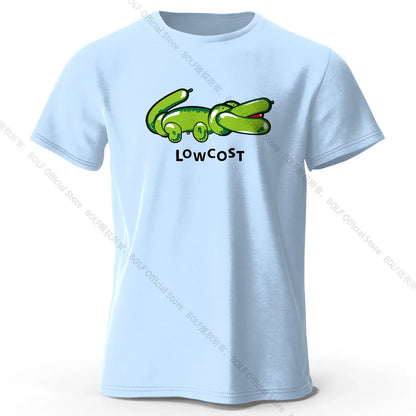 Men's Joke The Lowcost Printed T-Shirt 100% Cotton Oversized Funny Graphic Tees for Women Summer Tops Casual Streetwear