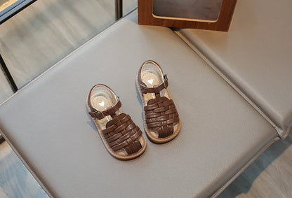 Kids Sandals 2026 Summer Sandals for Boy Fashion Children Cut-Outs Beach Shoes Braided Style Causal Walking Flat Sandals