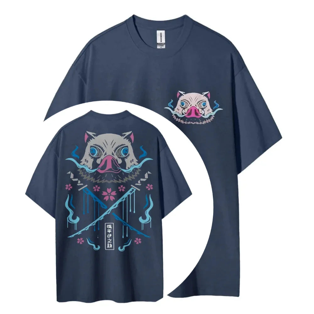 Printing Men's and Women's Summer New Fashion Cotton Breathable Unisex Round Neck Anime T-Shirt
