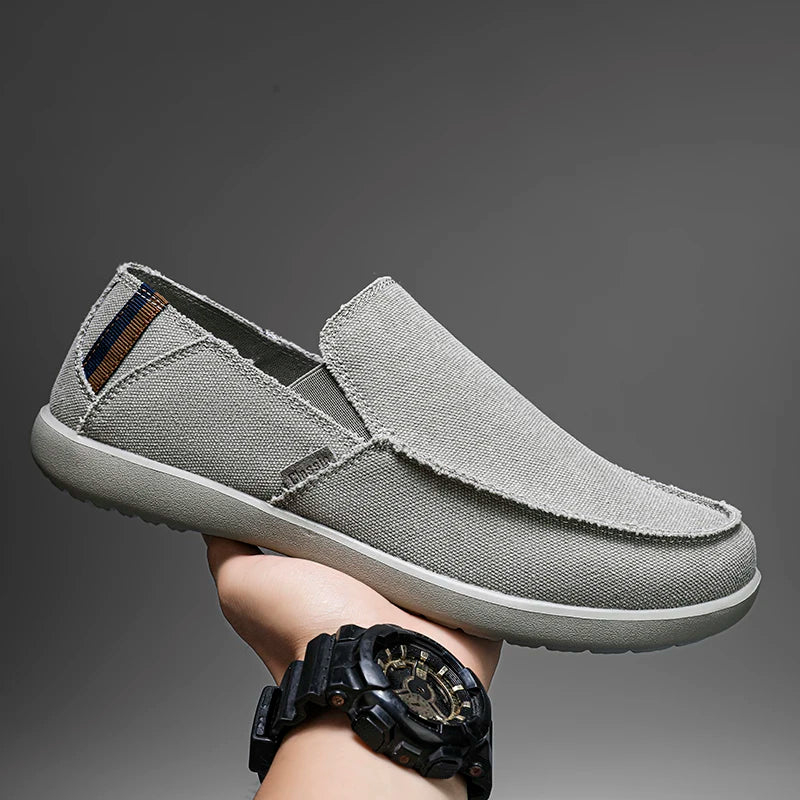 Large Size Canvas Shoes Men's Slip-On Loafers Casual Breathable Independent Station Cross-Border Shoes Adult Low Heel Rubber