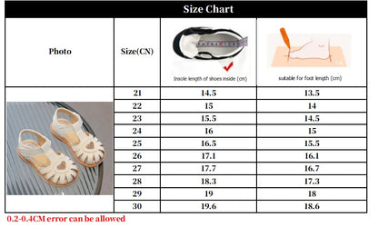Children Summer Sandals Girls Roman Style Beach Shoes Baby Girls Hook Loop Flats Kids Gladiator Sandals Size 21-30