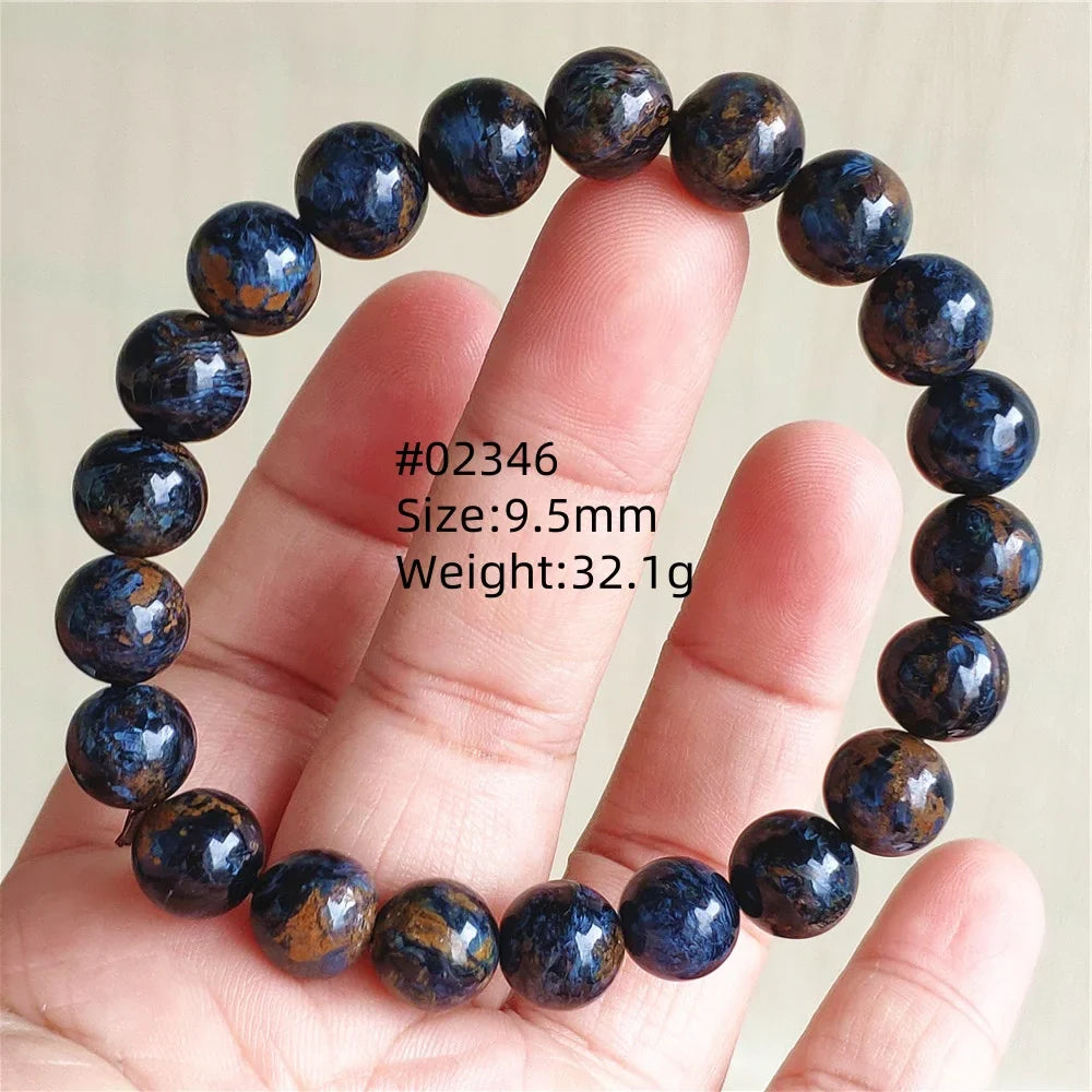 Natural Blue Pietersite Bracelet Women Men Beads Round Beads Chatoyant Cat Eye Fire Pietersite Namibia AAAAAA
