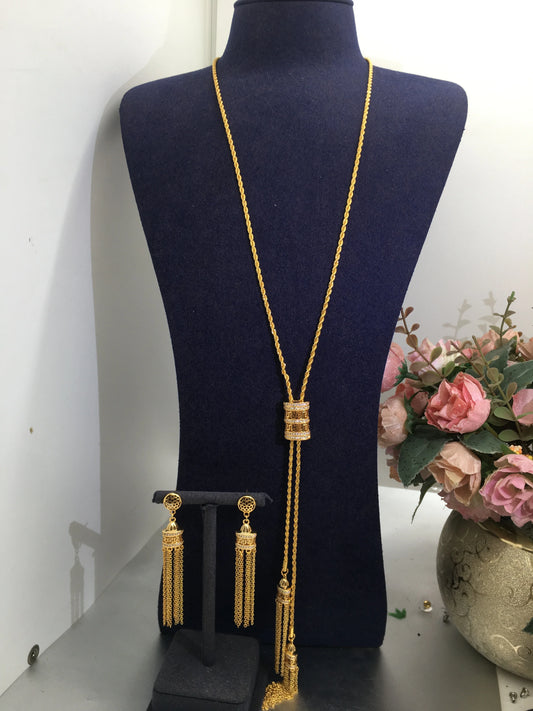 Trendy Fashion2PCS Luxury Waterdrop Indian Jewelry Sets For Women Wedding Party Indian Dubai Bridal jewelry Set