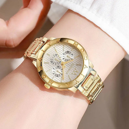 Luxury Stainless Steel Strap Women Watches Fashion Analog Quartz Wristwatches Reloj Mujer