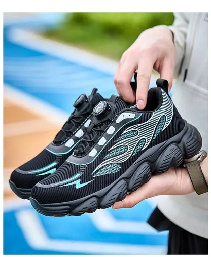 Rotating Button Tactical Boots Men Reflective Steel Toe Shoes Indestructible Work Sneakers Protective Safety Boots Size 47 48