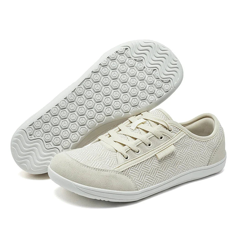 Unisex Barefoot Shoes Wide Toe Minimalist Zero Drop Walking Sneakers Lace-Up Outdoor Lightweight Casual Shoes