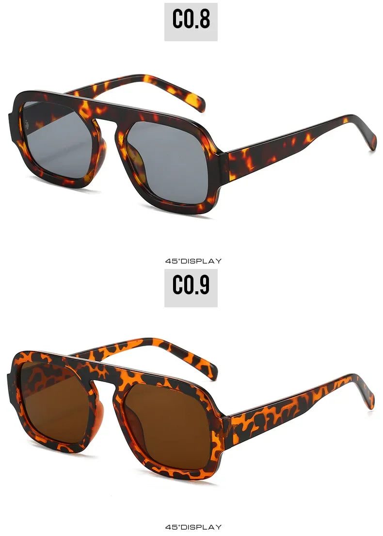 Retro Square Sunglasses Women Fashion Brand Design Gradient Shades UV400 Men Punk Sun Glasses