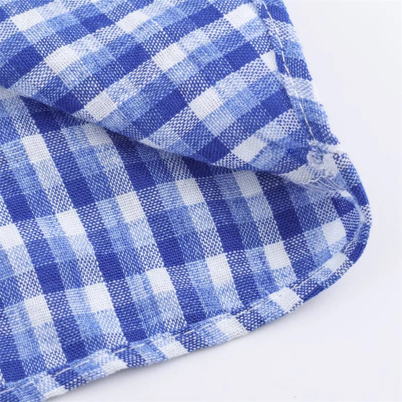 Elegant Fashion Chidori Plaid Ruffles Chiffon Shirt Spring 2025 Ruffled Neck Long Butterfly Sleeve Loose Tops Women's Clothing