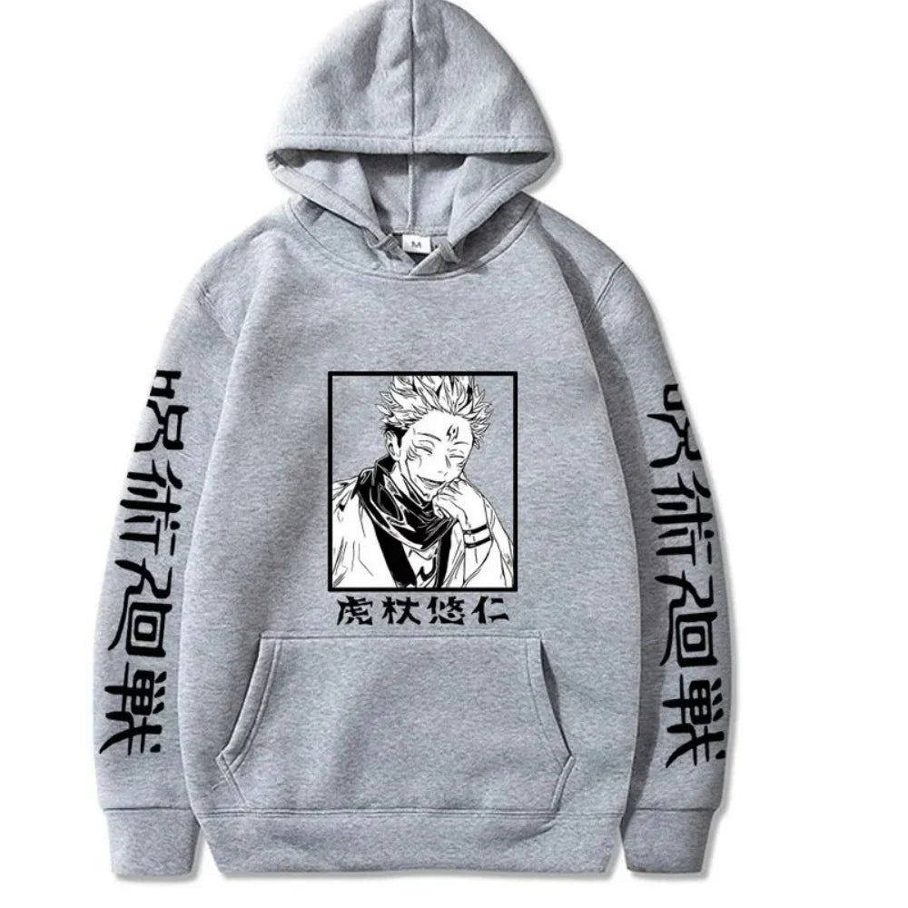 Japanese Anime Spell Battle Tiger Staff Yuren Autumn Print Spring and Autumn Men's Fashion Leisure Versatile Hoodie