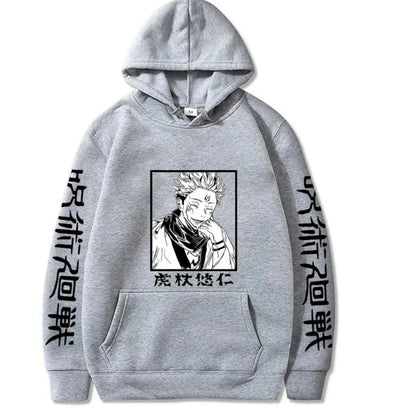 Japanese Anime Spell Battle Tiger Staff Yuren Autumn Print Spring and Autumn Men's Fashion Leisure Versatile Hoodie