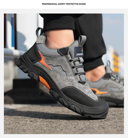 Men Safety Shoes Steel Toe Security Protection Work Boots Fashion Working Sneakers Anti-Smash Anti-puncture Indestructible Shoes