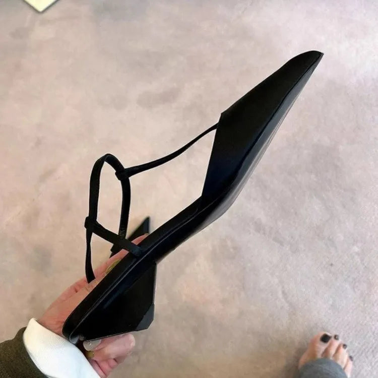 Sapatos Femininos de Salto Alto, Novos Sapatos Sexy de Salto Grosso com Bico Fino e Tira Traseira para Mulheres, Sandálias de Salto Alto para Vestidos de Festa