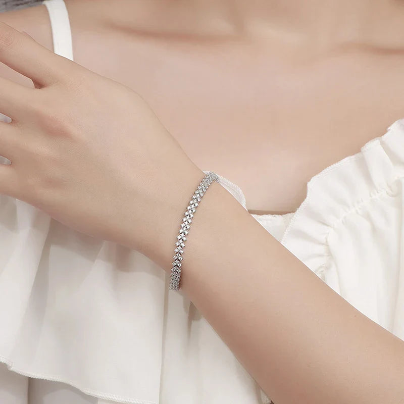 15-20CM 100% Real Moissanite Tennis Bracelets for Women Men's Hip Hop Sterling Silver 925 Chain Simulated Diamond Jewelry