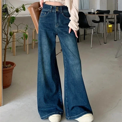High Waist Jeans Wide Leg Loose Fit 2025 Fashion Denim Trousers Comfort Stretch Bootcut Pants for Women Casual Wear Everyday