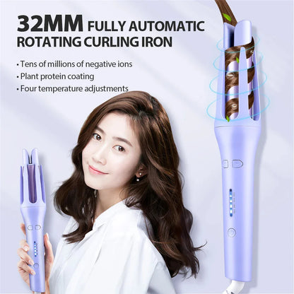 32mm Automatic Curling Iron Automatic Rotating Ceramic Curler Professional Curling Iron Curling Iron Curler