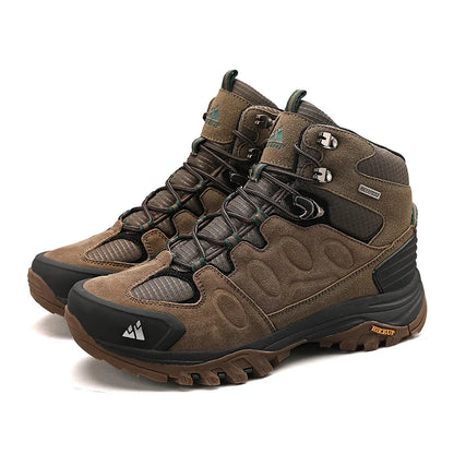 High-Top Men Hiking Boot Winter Outdoor Shoes Lace-Up Non-slip Sports Casual Trekking Boots Man Suede Warm Shoes