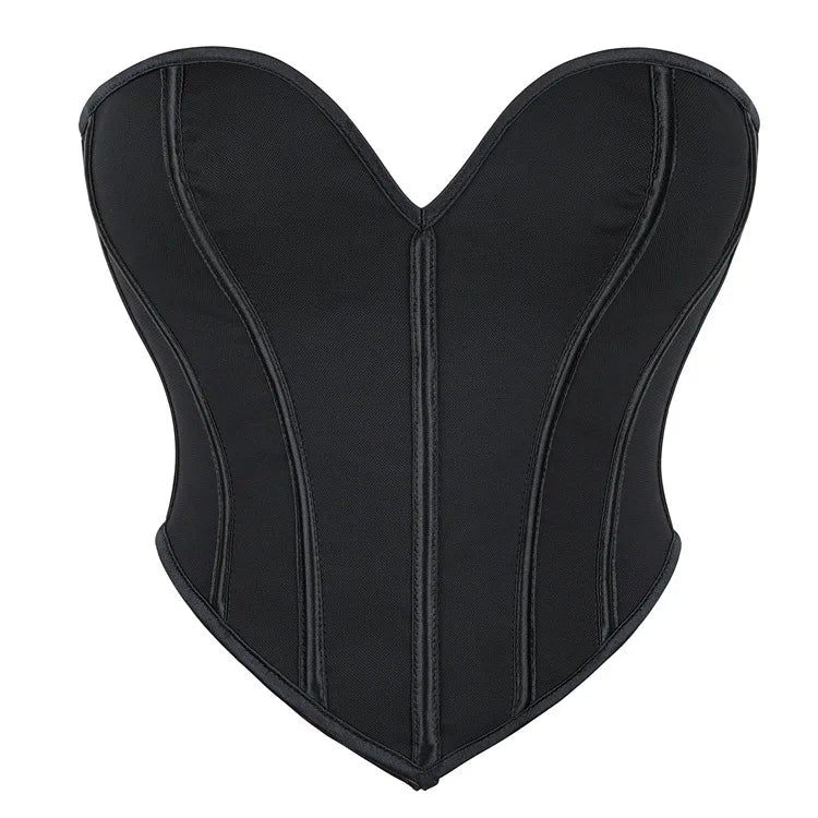 Women Fashion Corset Crop Top Lace Up Brocade Overbust Bustiers Body Shaper Lingerie Sexy Woman Push Up Corselet