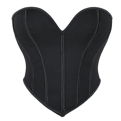 Women Fashion Corset Crop Top Lace Up Brocade Overbust Bustiers Body Shaper Lingerie Sexy Woman Push Up Corselet