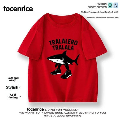 Children's Summer High Quality Cotton Short Sleeve Parent-Child Clothing Trend T-Shirt