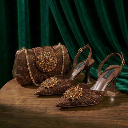 2026 New Itlian Design Women Heels Shoes and Bag Perfect Combination Of DURABLE OUTSOLE Shoes And Bags for Party Occasions