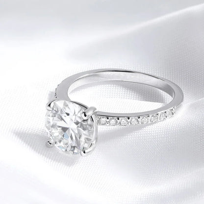 1-3CT D Color Moissanite Ring for Women 925 Sterling Silver Sparkling Lab Diamond Promise Band Valentine's Day Gift