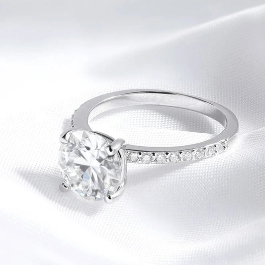 1-3CT D Color Moissanite Ring for Women 925 Sterling Silver Sparkling Lab Diamond Promise Band Valentine's Day Gift