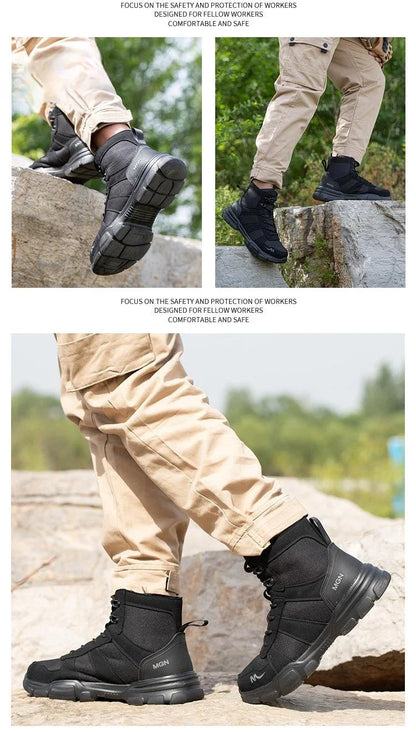 48 Plus Size Platform Non Slip Work Safety Boots Men Steel Toe Cap Anti-smash Sneakers Shoes Anti Puncture Security Boots