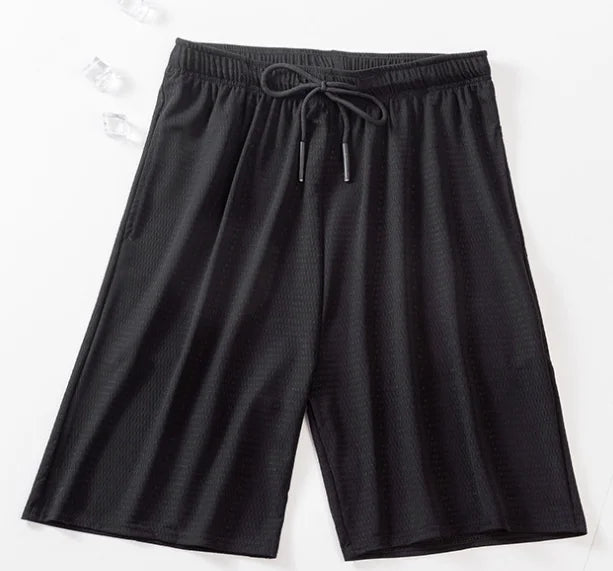 2024 New Men's Sports Shorts Fast Slow Run Breathable Quick-Dry Mesh Shorts Gym Fitnesssolid Color Polyester Casualwear