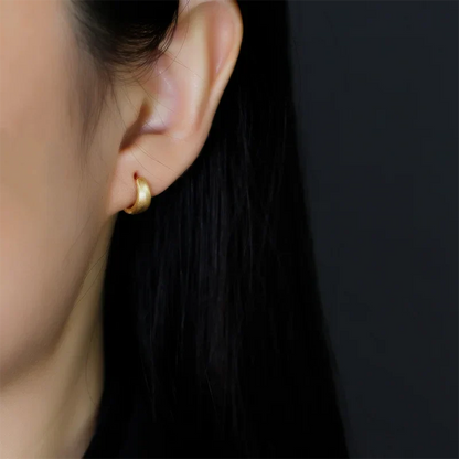925 Sterling Silver Premium Matte Minimalism Unisex Huggies Ear Hoops Earrings for Women Gothic Piercing Men's Jewelry