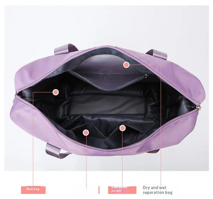 Oxford cloth large capacity travel bag Dry wet separation storage business travel luggage bag Detachable universal wheel