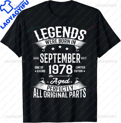 Vintage 1978 Limited Edition Birthday 1978 Men Women Vintage T-Shirt Casual Streetwear Short Sleeve Printed T-shirt