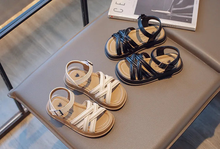 2026 Elegant Summer New Style Korean Version Princess Children's Sandals Elegant Open Toe Stylish Versatile Cute Student Sandals